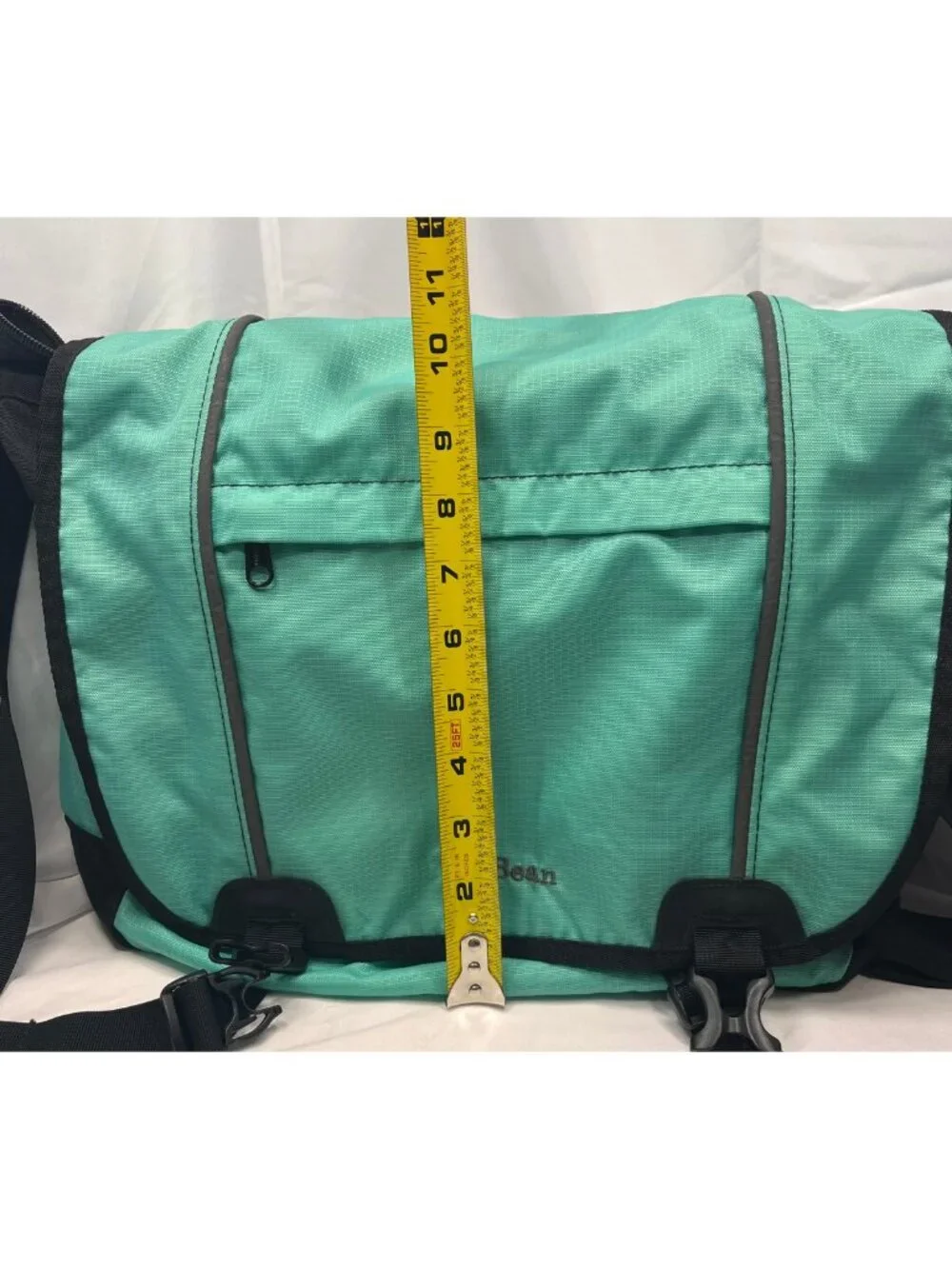 L.L.Bean Teal Black Nylon Messenger Bag Crossbody Travel Organizer